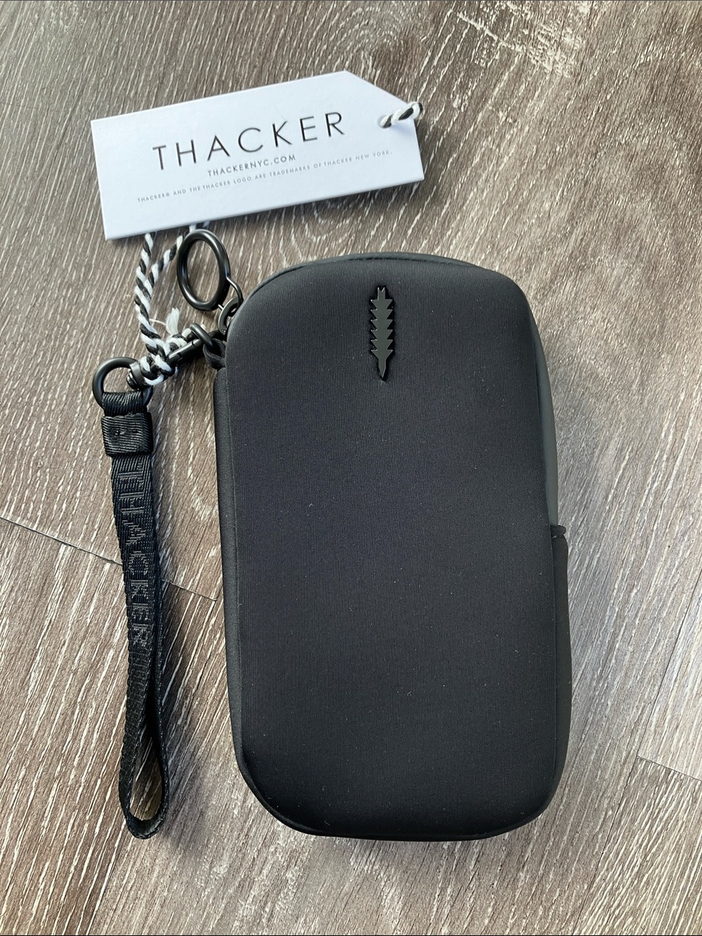 Thacker Black Neoprene Zip Pouch with Wrist Strap